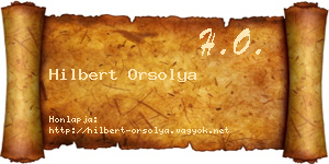 Hilbert Orsolya névjegykártya